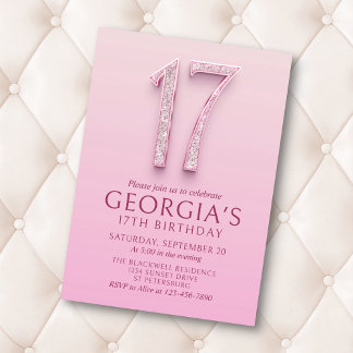 17. Geburtstag Pink Diamonds Einladung