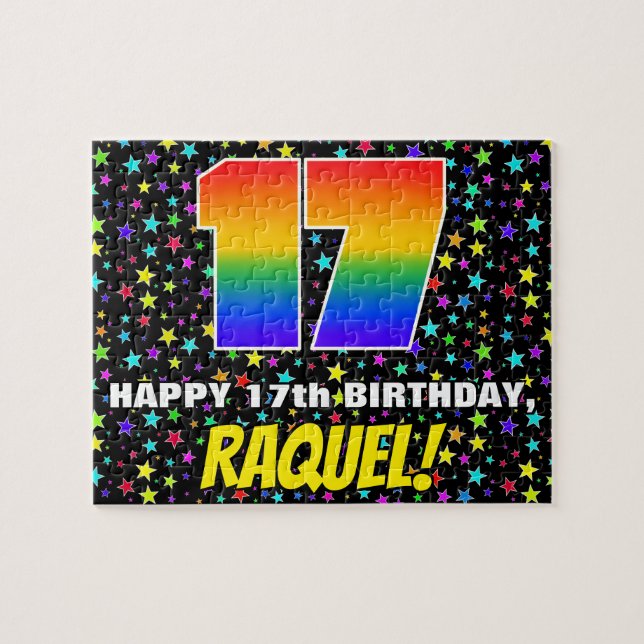 17. Geburtstag — Spaß, farbenfrohe Sternenweltenmu (Horizontal)