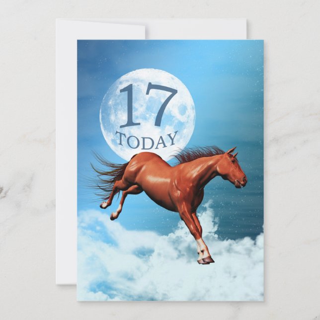 17. Geburtstag Spirit Pferd Party Einladung (Vorderseite)