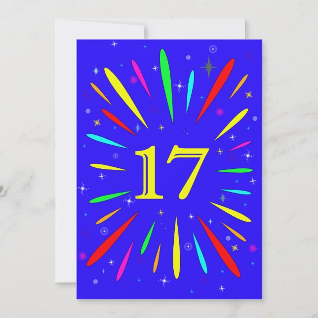 17. Geburtstagsparty Einladung Explosion (Vorderseite)