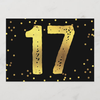 17. Geburtstagsparty Imitate Gold Foil Confetti Bl Einladung