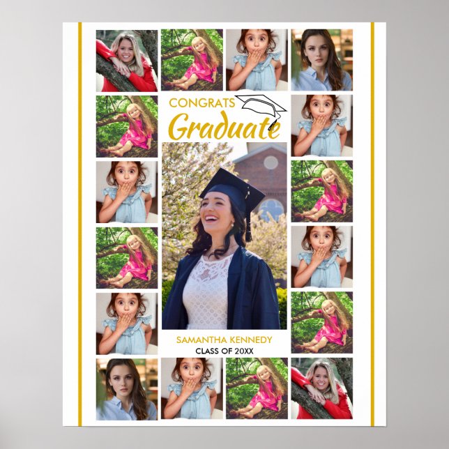 17 Glückwunsch von Vorlagen für Fotoaufnahmen Grad Poster (Vorne)