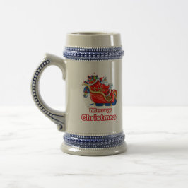 17.Ho Ho Ho Santa Claus lachen Gesicht fröhlichen  Bierglas