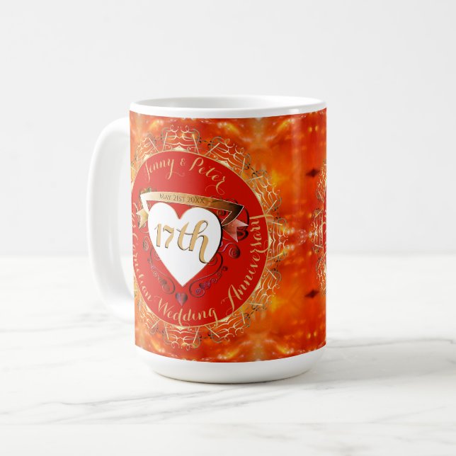 17. Hochzeitstag Kaffeetasse (Vorderseite Links)