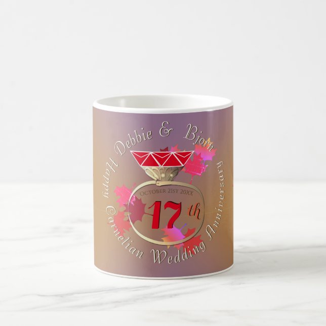 17. Hochzeitstag Karnellischer Ring Kaffeetasse (Mittel)