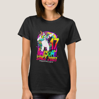 17 Jahre alt 17 in Quarantäne Einhorn Dabbing 17. T-Shirt