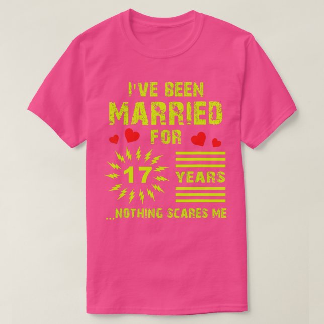 17 Jahre Hochzeit Jubiläum Geschenke Ideen für Ihn T-Shirt (Design vorne)
