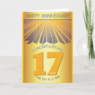 17 Jahre nüchternes Jubiläum Golden Ray 12-Schri Karte