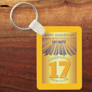 17 Jahre Nüchternheitsjubiläum Golden Ray 12-Sch Schlüsselanhänger