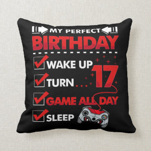 17-jähriger Gamer Boy 17. Perfect Birthday Gaming Kissen
