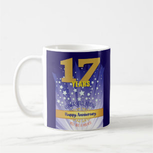 17-jähriges CUSTOM Erholung Jahrestag kühne Zahl Kaffeetasse