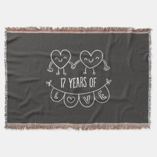 17. Jubiläum Geschenk Chalk Herzen Decke