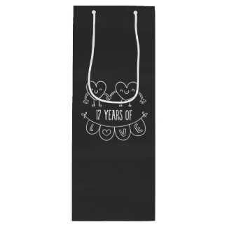 17. Jubiläum Geschenk Chalk Herzen Geschenktüte Für Weinflaschen