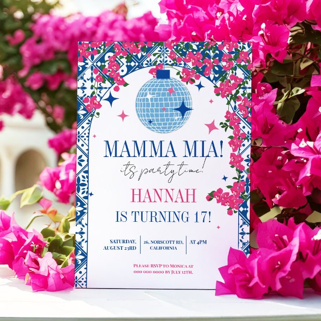 17. Mamma Mia Santorini Tanzkönigin Geburtstag Einladung (Von Creator hochgeladen)
