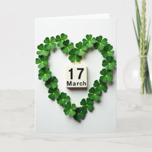 17. März Clover Heart Day Karte