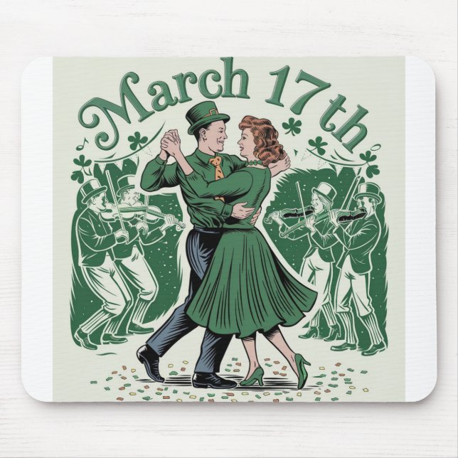 17. März Heiliger Patrick. Irish Festival Mousepad (Vorne)