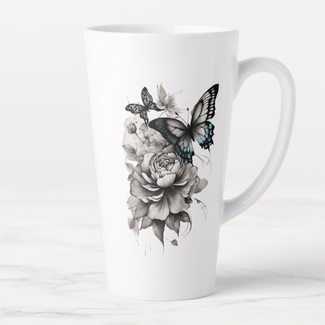 17 oz Große Latte Tasse - Schmetterlingsumwandlung (Rechts)