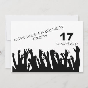 17. Party Einladung mit jubelnden Massen