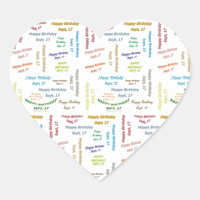 17. September Herz-Aufkleber (Vorderseite)