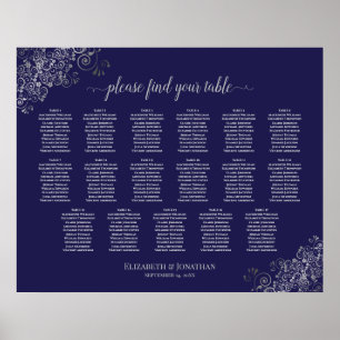 17 Tableau Argent sur le Mariage bleu de la Marine