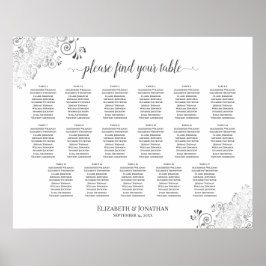 17 Tafelsilber-Frills Weiße Hochzeitsstift Poster