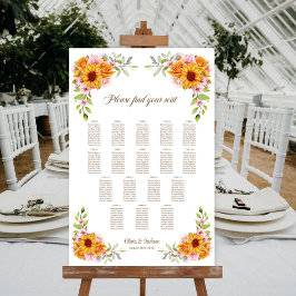 17 Tafelsonnenblume Rose Hochzeitssortierung Poster