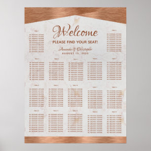 17 Tische Sitzplan Marmor Kupfer Hochzeit Poster