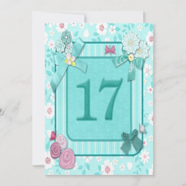 17e anniversaire de fête invitation (Devant)