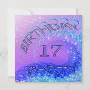17e anniversaire invitation de fête, Abstraite et 