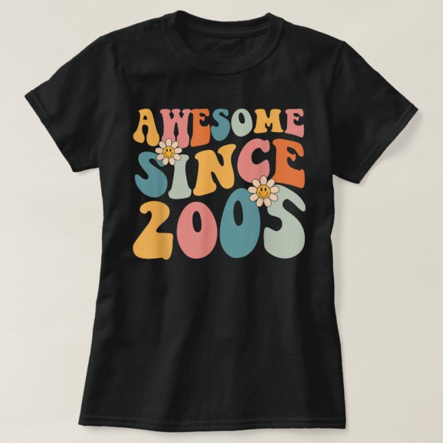 17th Birthday Gifts Awesome Since 2005 17 Years Ol T-Shirt (Design vorne)