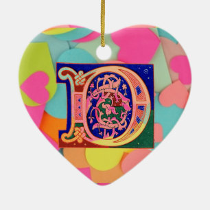 17th Century Letter D Keramik Ornament