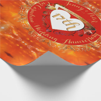 17th Wedding Anniversary Carnelian  Geschenkpapier