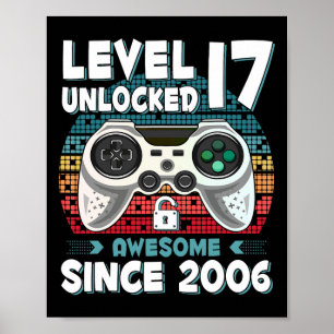 17yr Bday Son Boy Funny Gamer 17. 17. Poster