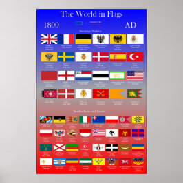 1800 AD Flaggen der Welt Poster