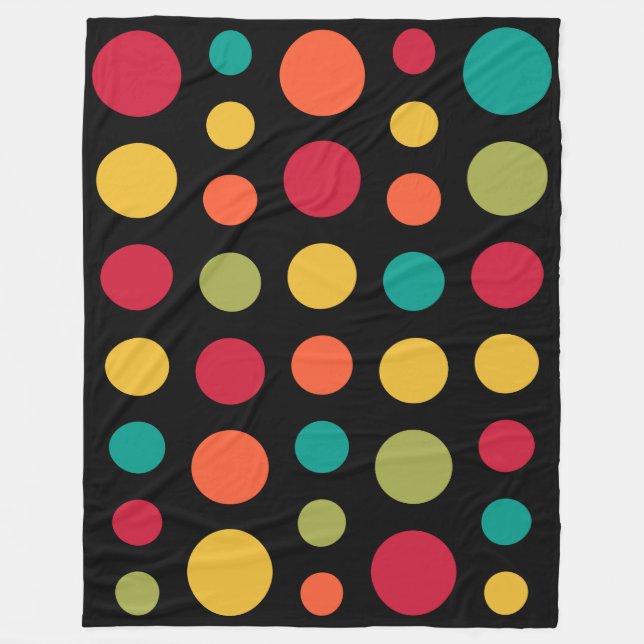 180115 - Farben 02 - auf Schwarz Fleecedecke (Vorderseite)