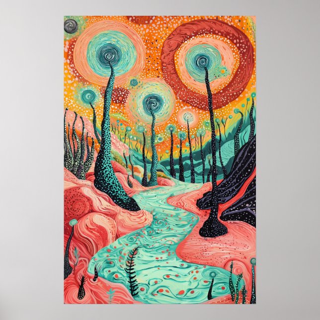 1801 Cosmic Surrealist Dreamscape Poster (Vorne)