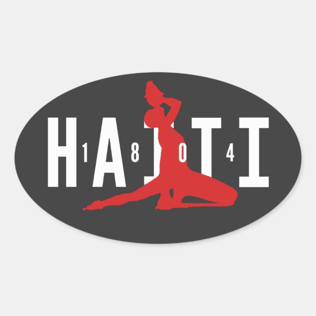 1804 Neg Mawon Haiti Neg Marron Haiti Oval Sticker (Vorderseite)