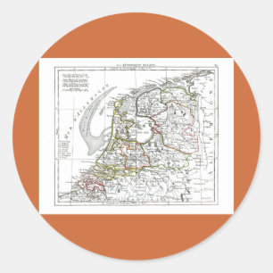 1806 Karte - La Republique Batave Runder Aufkleber