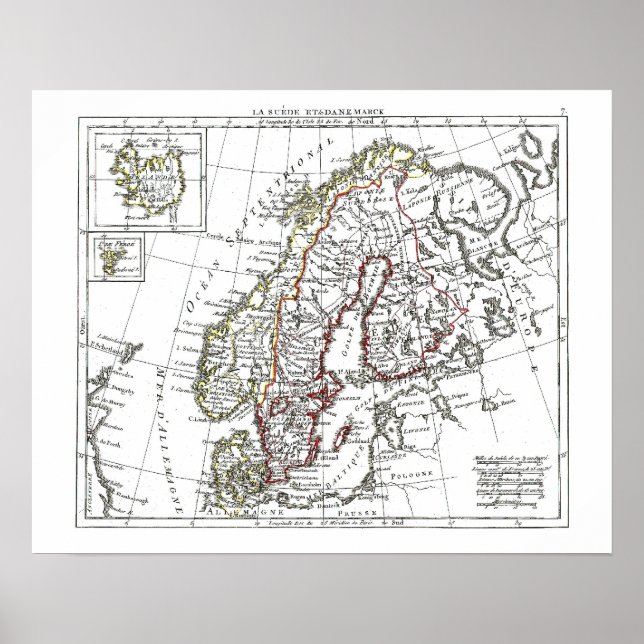 1806 Karte - La Suede at le Danemarck Poster (Vorne)