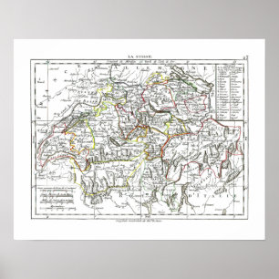 1806 Karte - La Suisse Poster