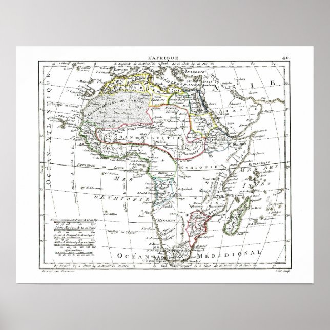 1806 Karte - L'Afrique Poster (Vorne)