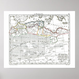 1806 Karte - L'Barbarie Poster