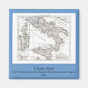 1806 Karte - L'Italie (Seifenlösung) Magnet