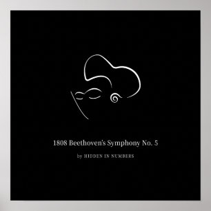 1808 Beethoven Sinfonie Nr. 5 Minimalistisch  Poster