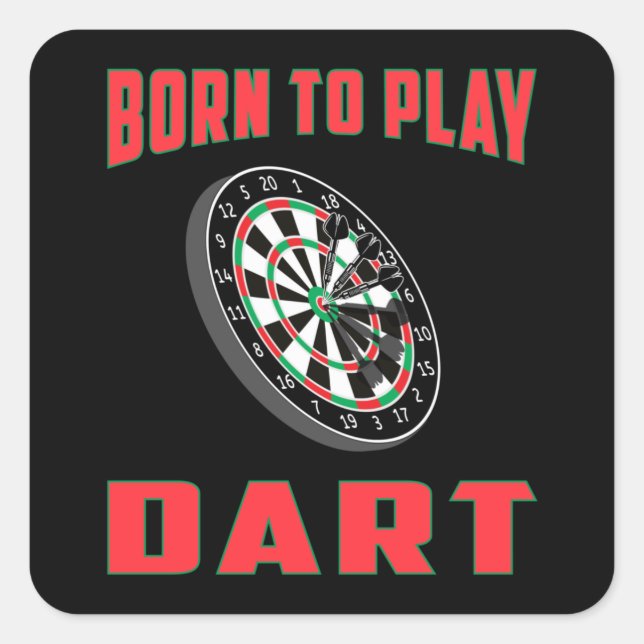 180 Darts Dart Dartboard Bullseye Arrow Funny Gift Quadratischer Aufkleber (Vorderseite)