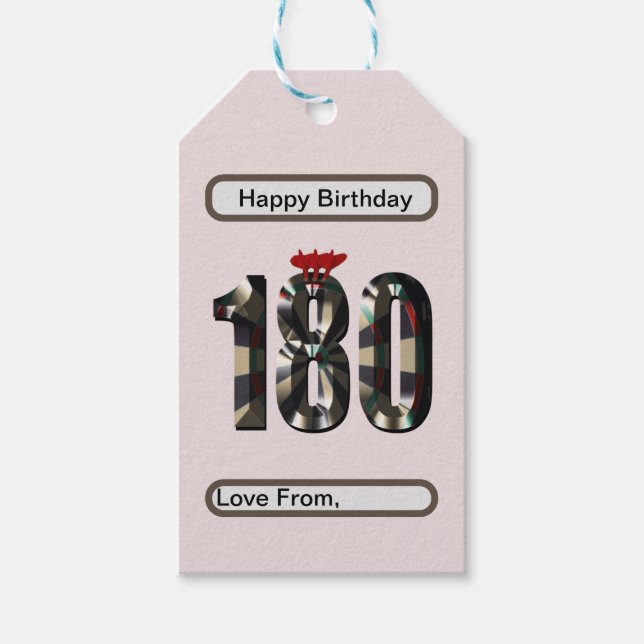 "180 in 3D: The Ultimate Darts Dimension" Geschenkanhänger (Vorderseite)