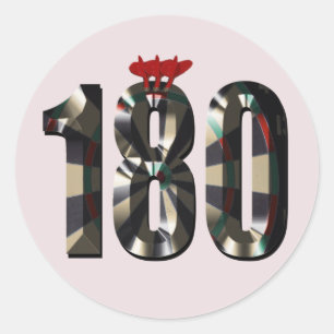 "180 in 3D: The Ultimate Darts Dimension" Runder Aufkleber