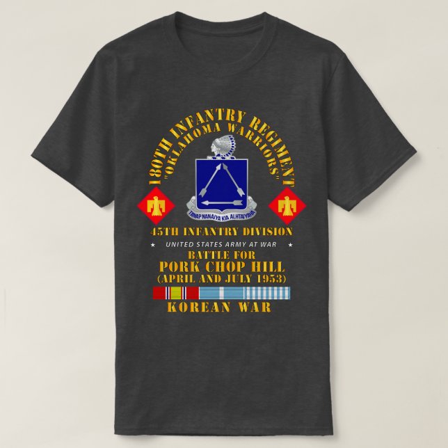 180. Infanterie-Regiment 45. ID Schlacht Schweinek T-Shirt (Design vorne)