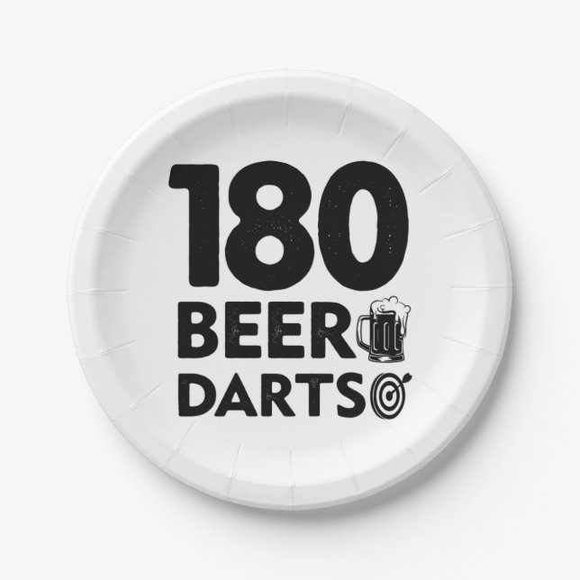 180 Tage Bier und Darts Pappteller (Vorderseite)