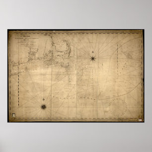 1813 Karte von Nantucket Shoals & George's Bank, M Poster